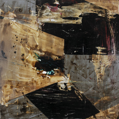 Andre Stitt: Underpass [Drumgor West], 2008, bitumin and acrylic on canvas, 150 x 150 cm; courtesy Millennium Court Arts Centre